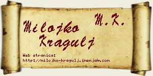 Milojko Kragulj vizit kartica
